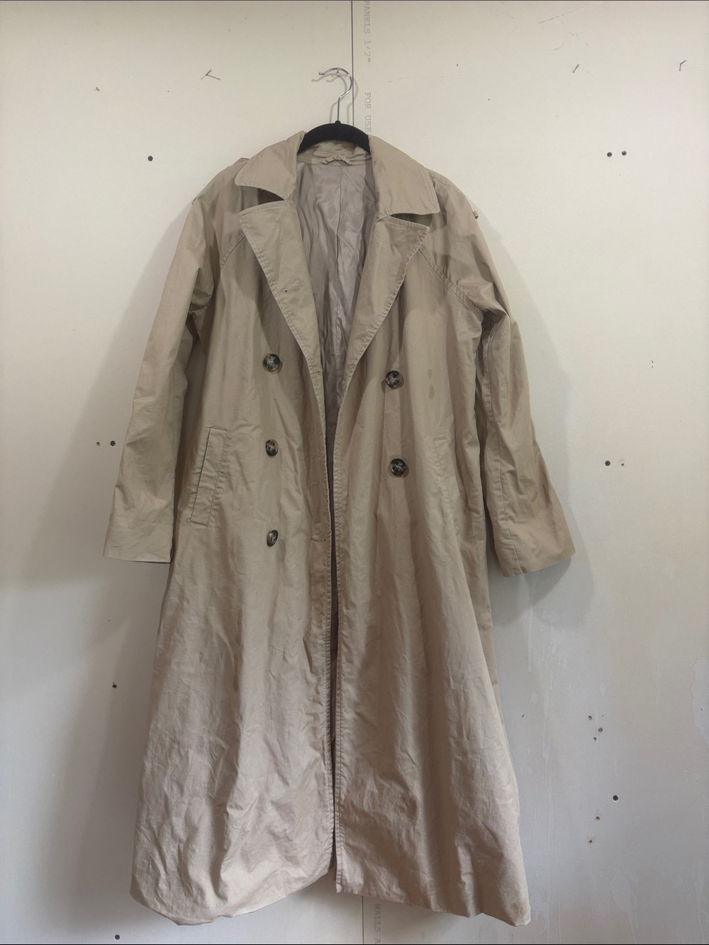 & Other Stories Tan Trench Coat Missing Belt Size 4